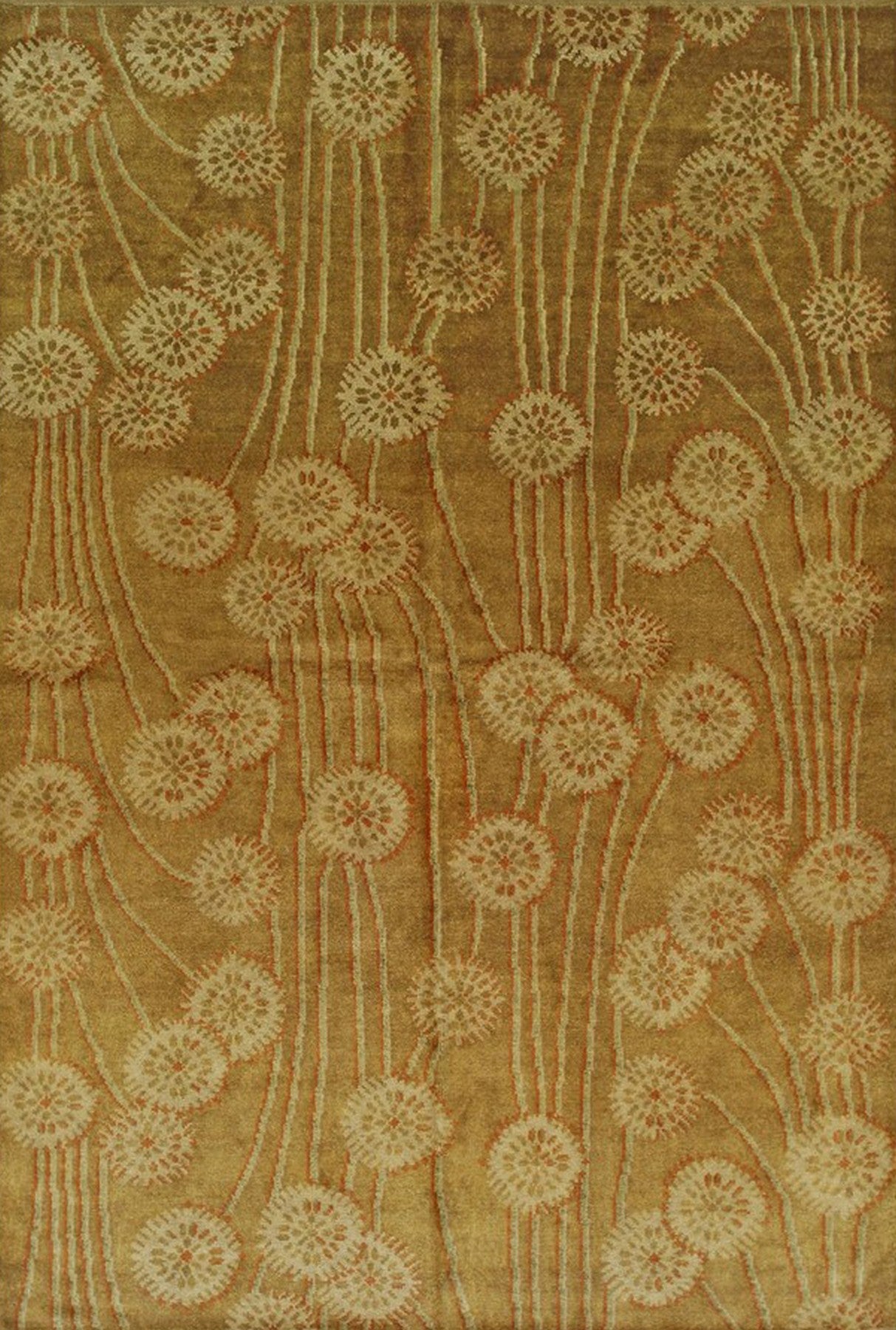 Golden Dandelion Fields Wool Rug