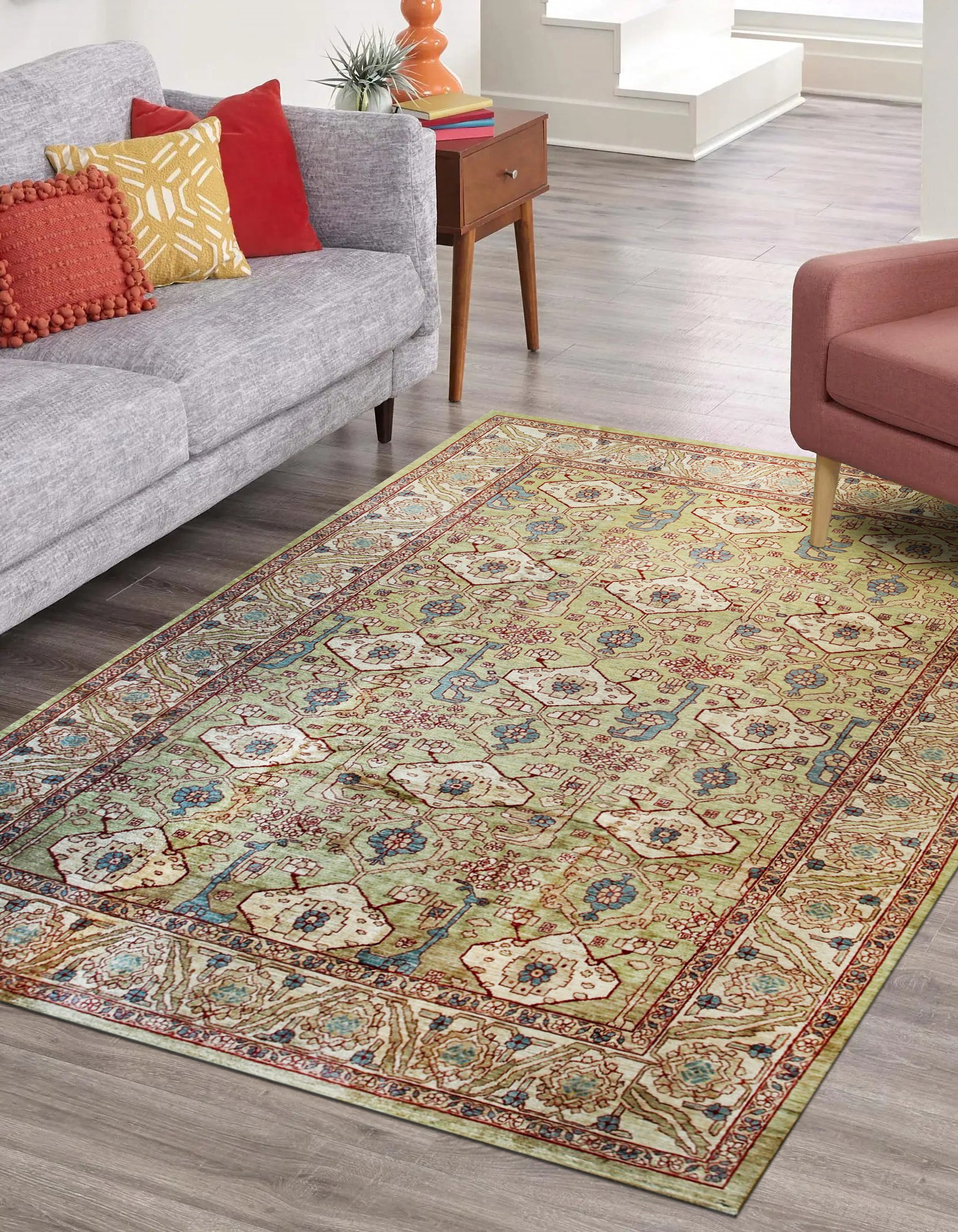 Serene Sands &amp; Green Oasis Rug