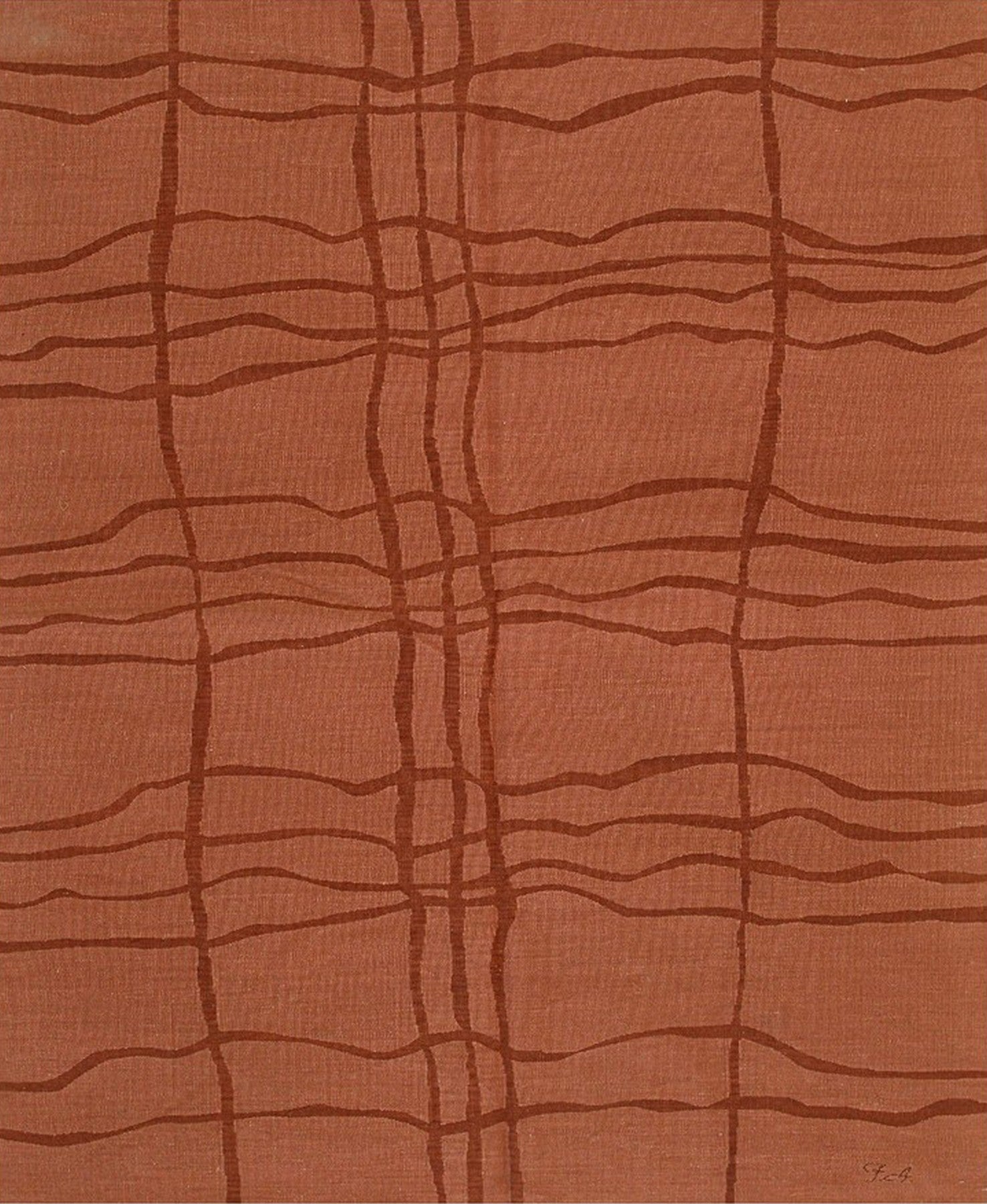 Terracotta Lattice Wool Rug