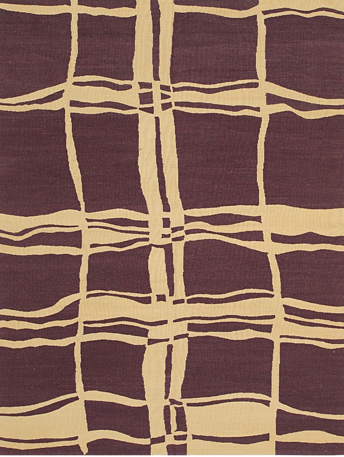 Aubergine Lattice Wool Rug