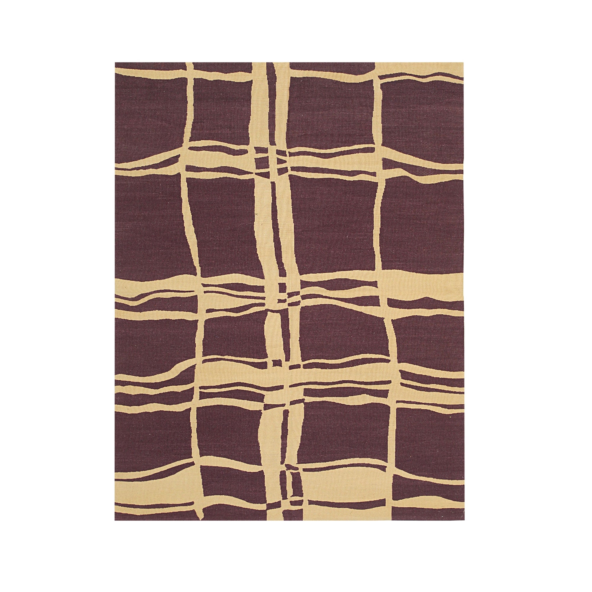 Aubergine Lattice Wool Rug