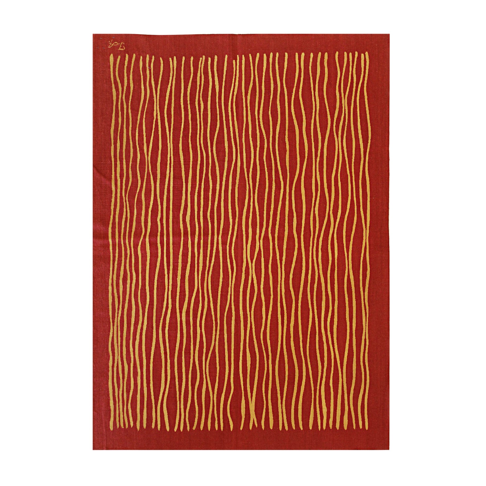 Crimson Waves Wool Rug