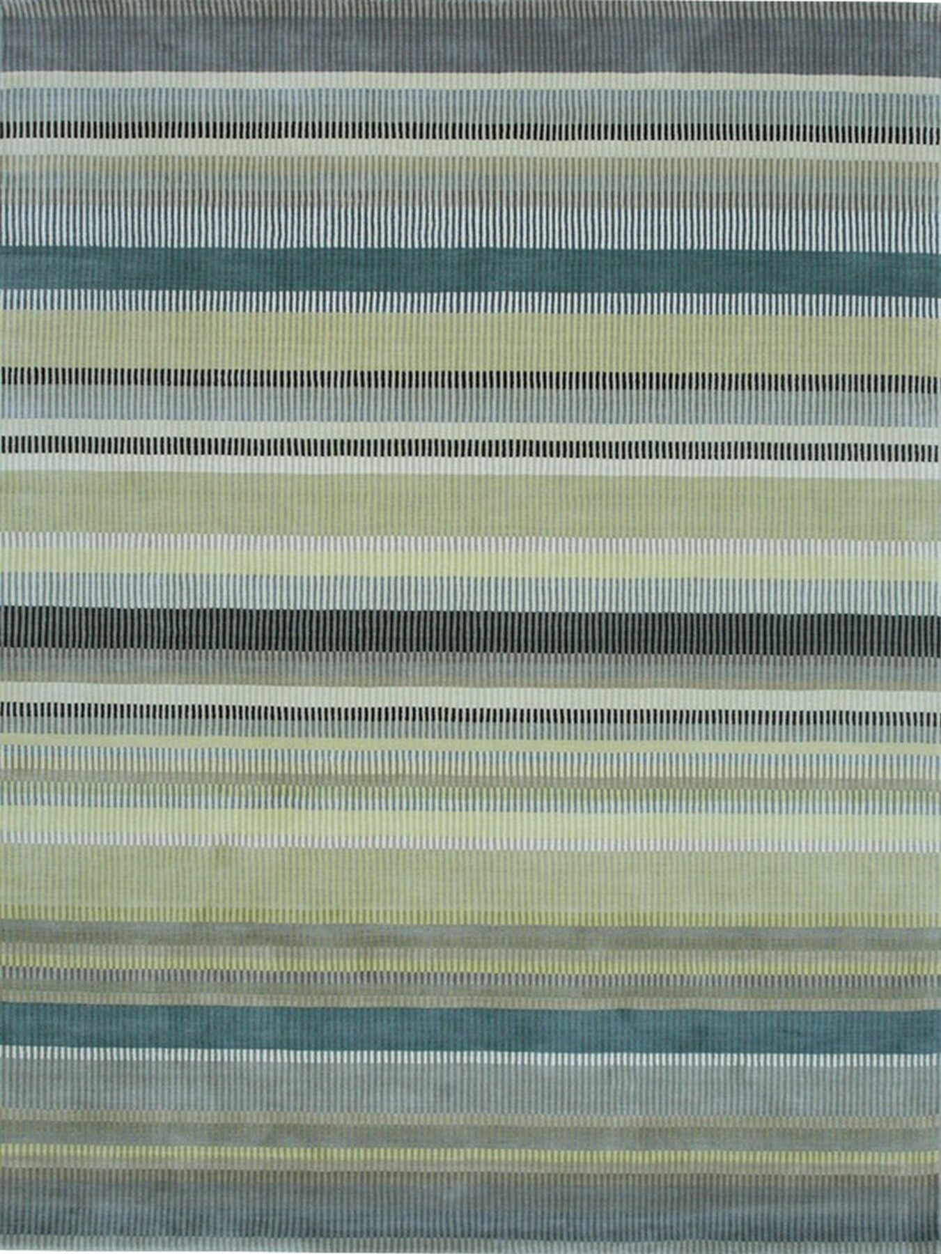 Vibrant Striped Modern Handmade Wool Rug