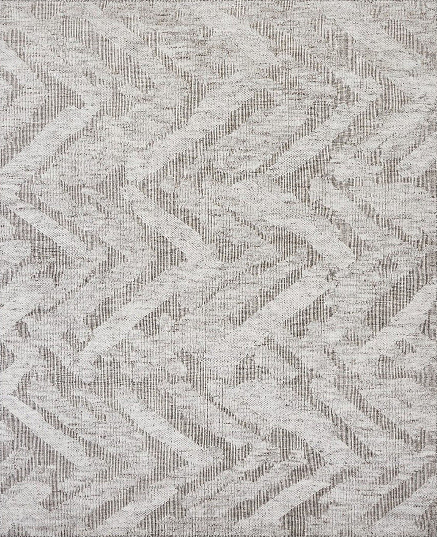 Contemporary Handmade Wool Geometric High-Low Rug