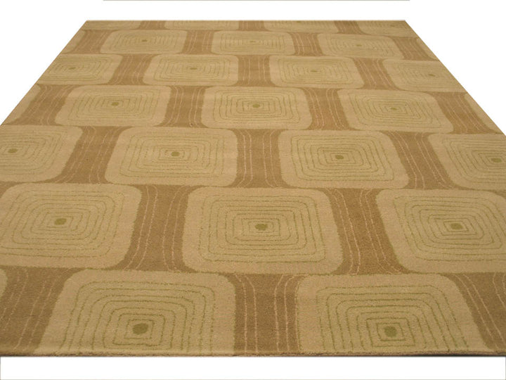 Hand-tufted Wool Brown Transitional Geometric Jerome Rug