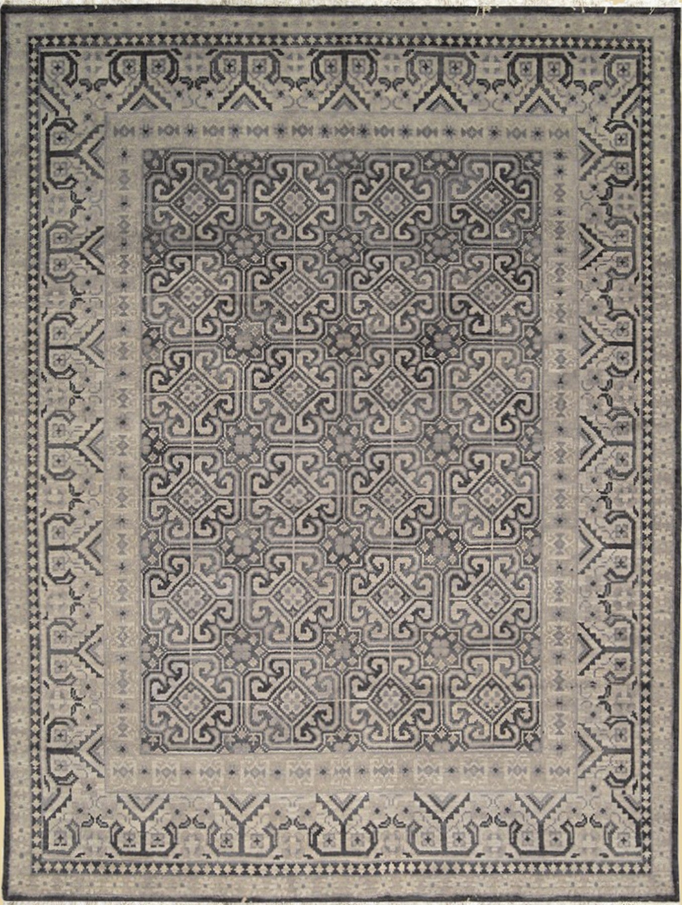 Regal Khotan Hand-Knotted Wool Rug