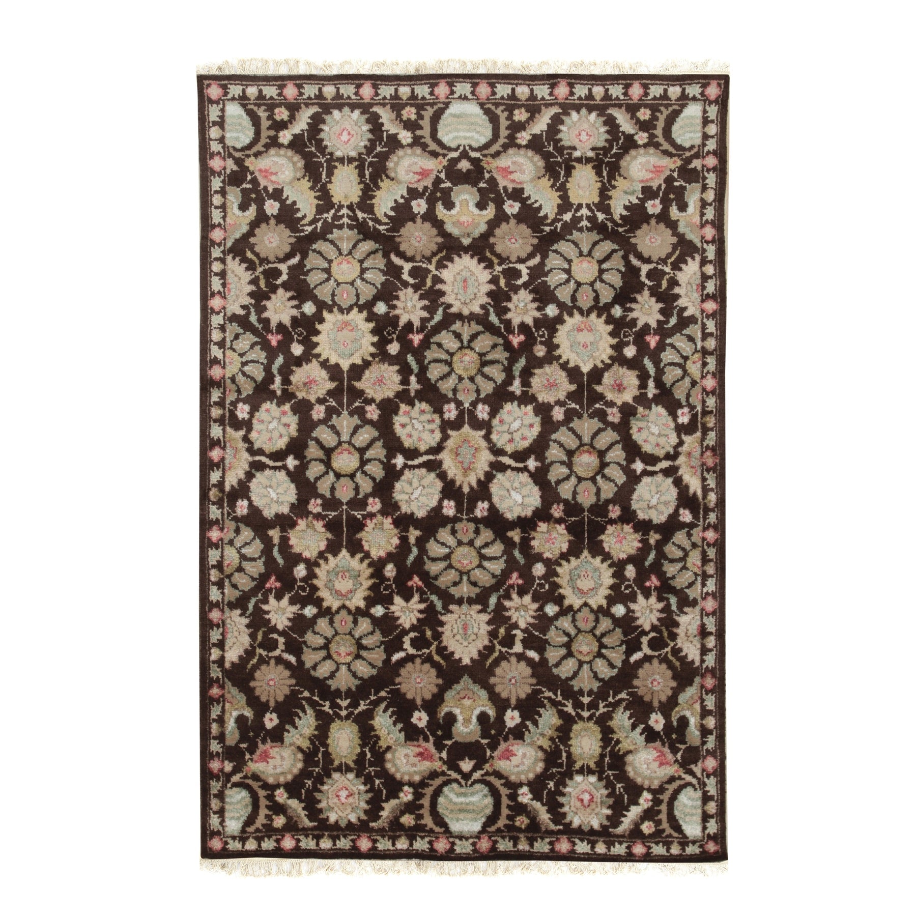 Floral Elegance Handmade Wool and Silk Rug