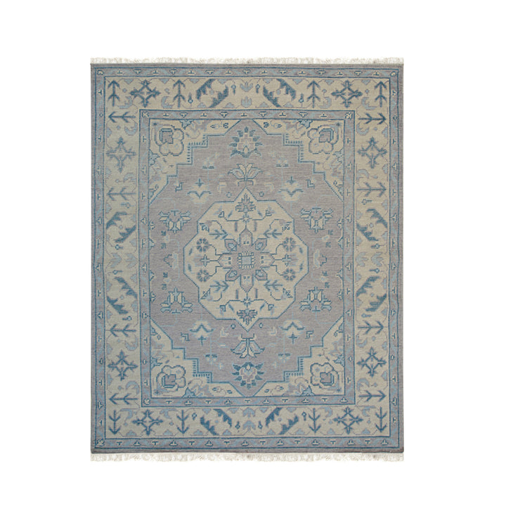 Hand Knotted Wool Gray Traditional Oriental Heriz Rug