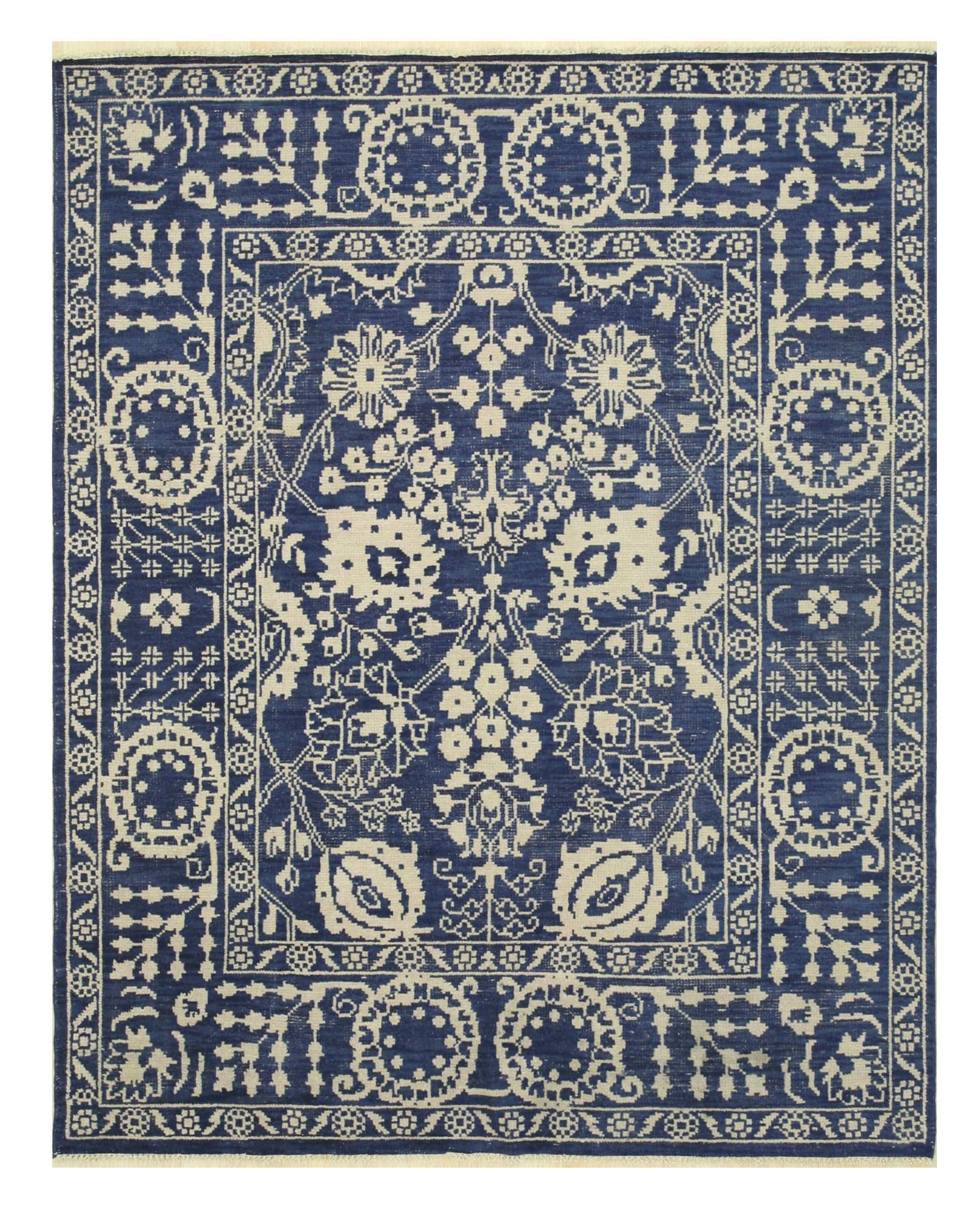 Artisan Hand-Knotted Suzani Rug