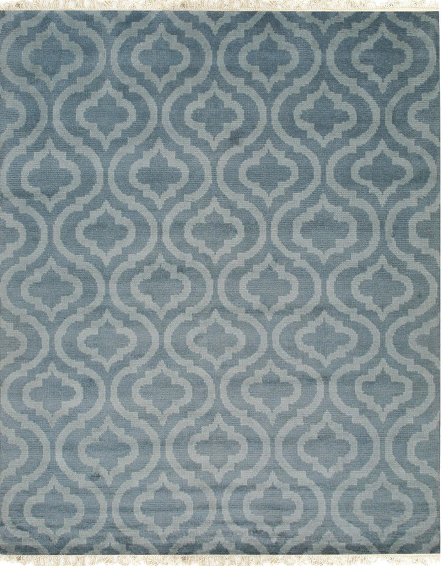 Aqua Majestic Moroccan Hand-Knotted Wool Rug