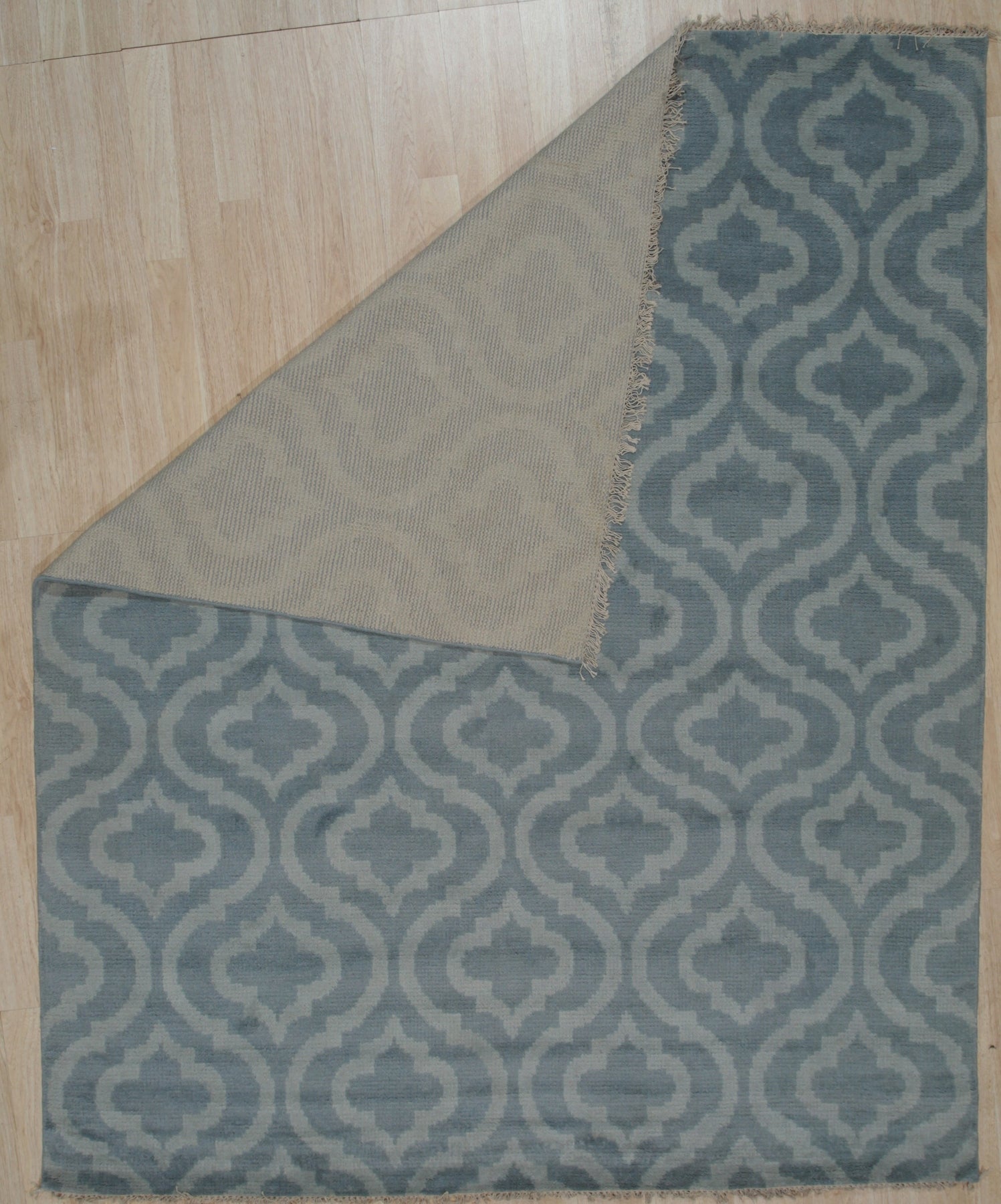 Aqua Majestic Moroccan Hand-Knotted Wool Rug