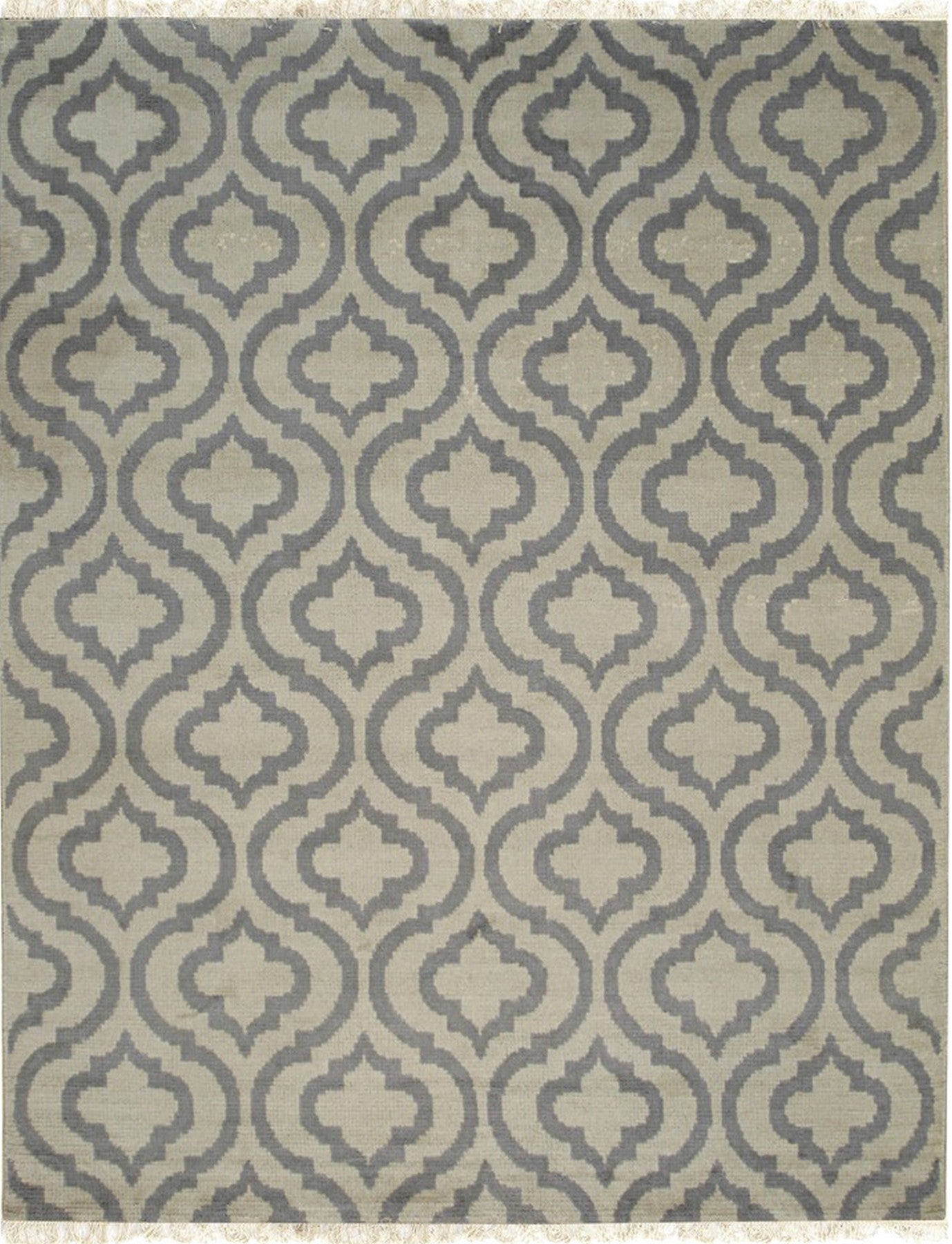 Gray Majestic Moroccan Hand-Knotted Wool Rug