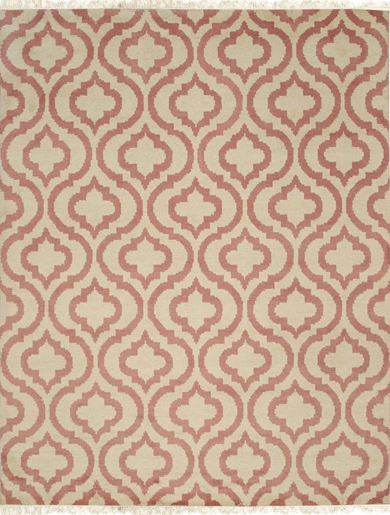 Pink Majestic Moroccan Hand-Knotted Wool Rug