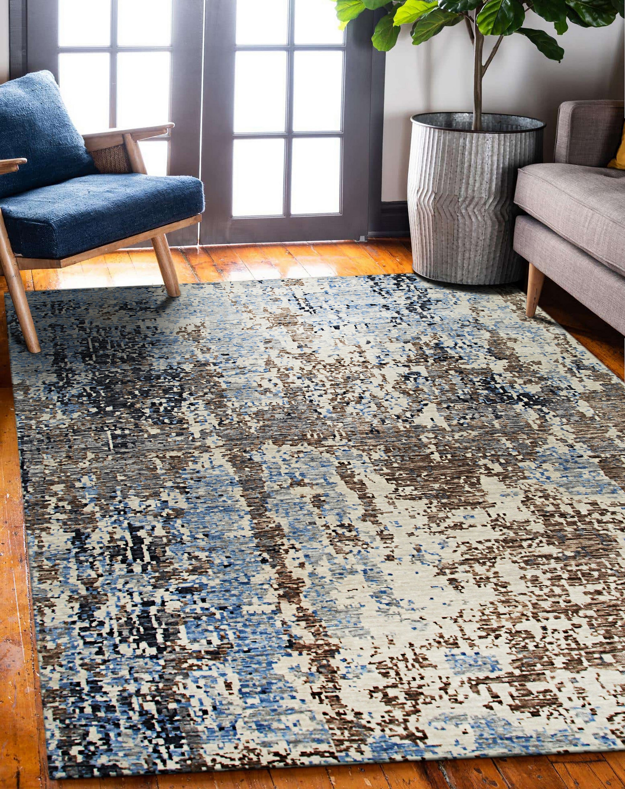 Gray Lyra Galaxy Rug