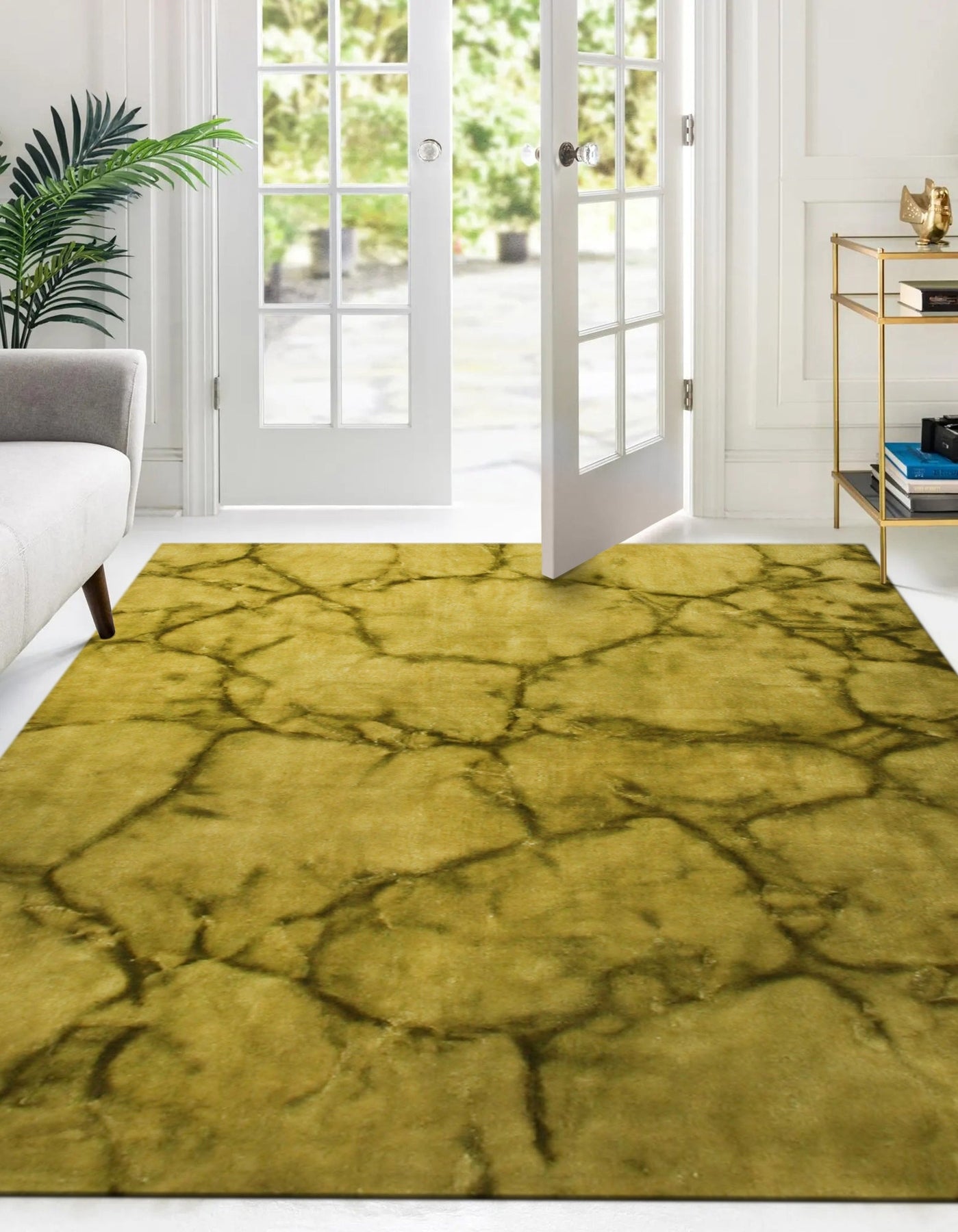 Mossy Terrain Contemporary Abstract Handmade Wool Rug