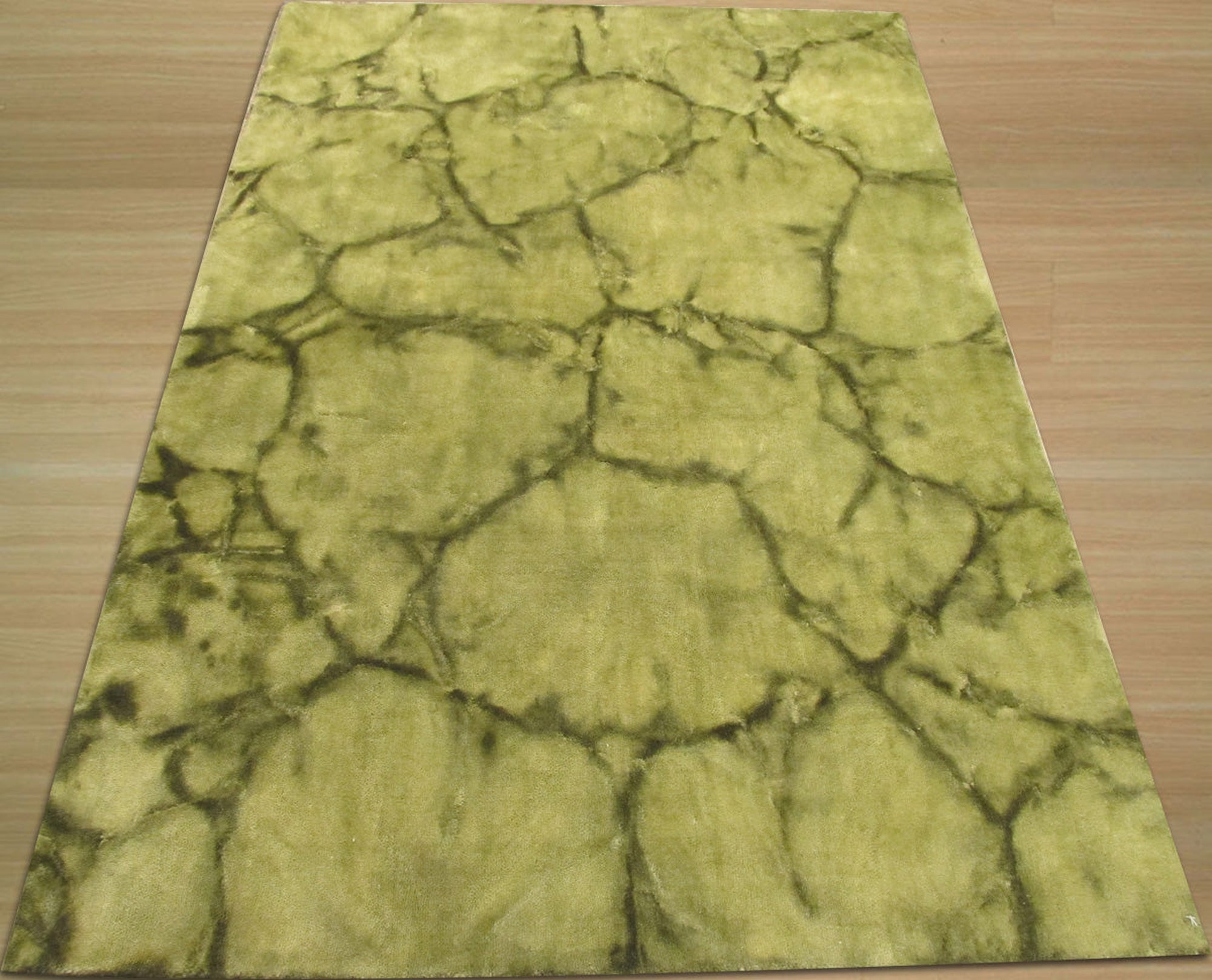 Mossy Terrain Contemporary Abstract Handmade Wool Rug