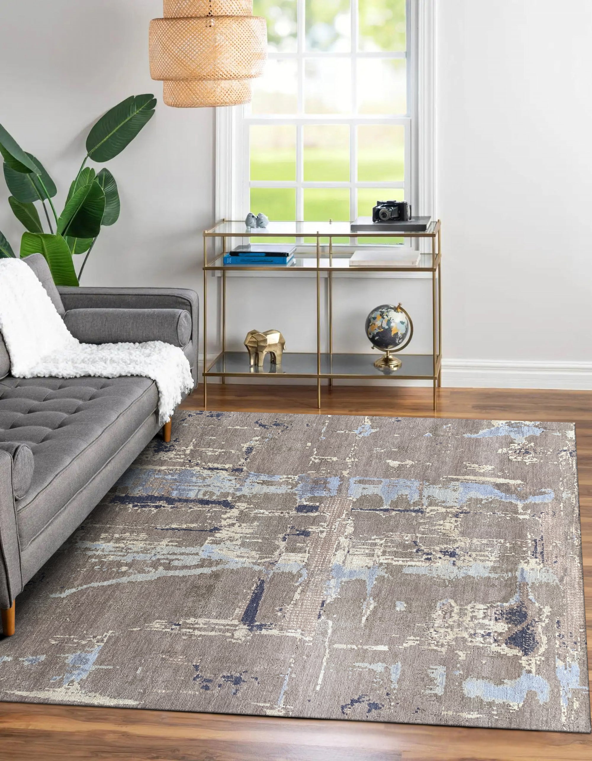 Gray Ethereal Abstract Elegance Rug