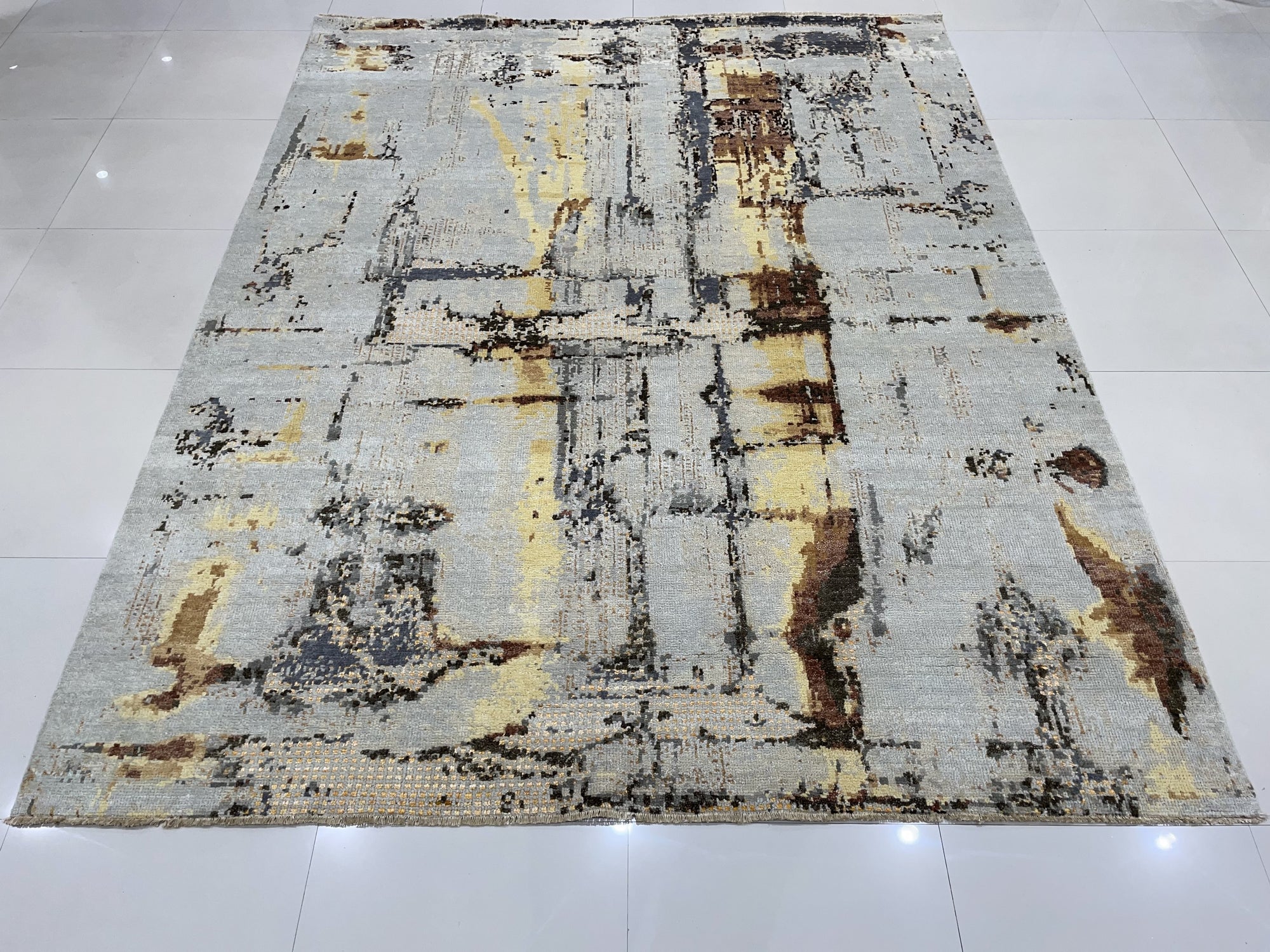 Gold Modern Abstract Horizon Rug