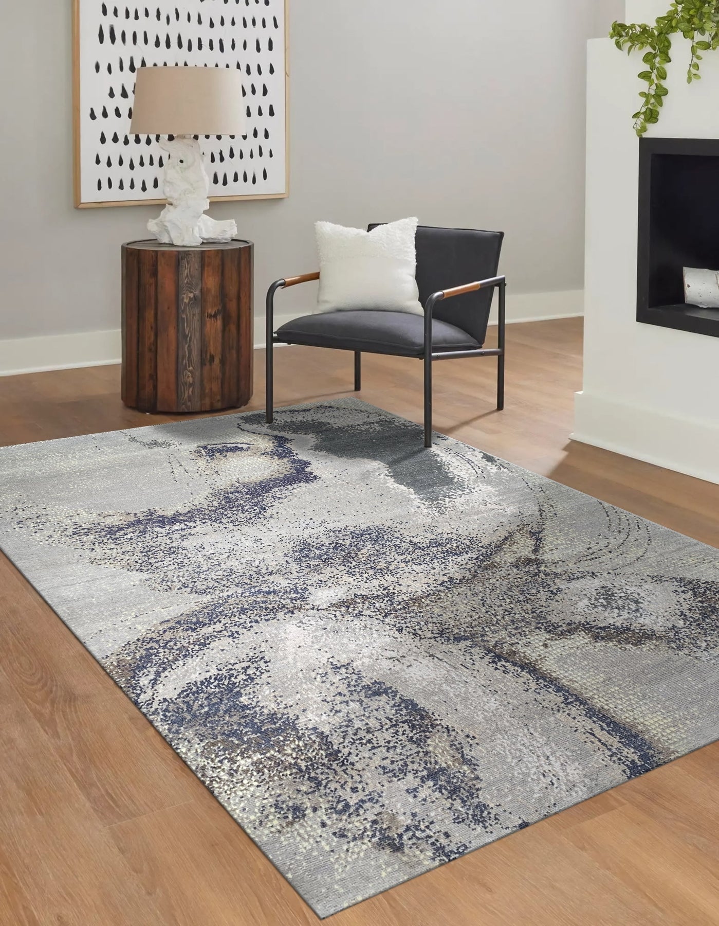 Gray Ethereal Abstract Harmony Rug