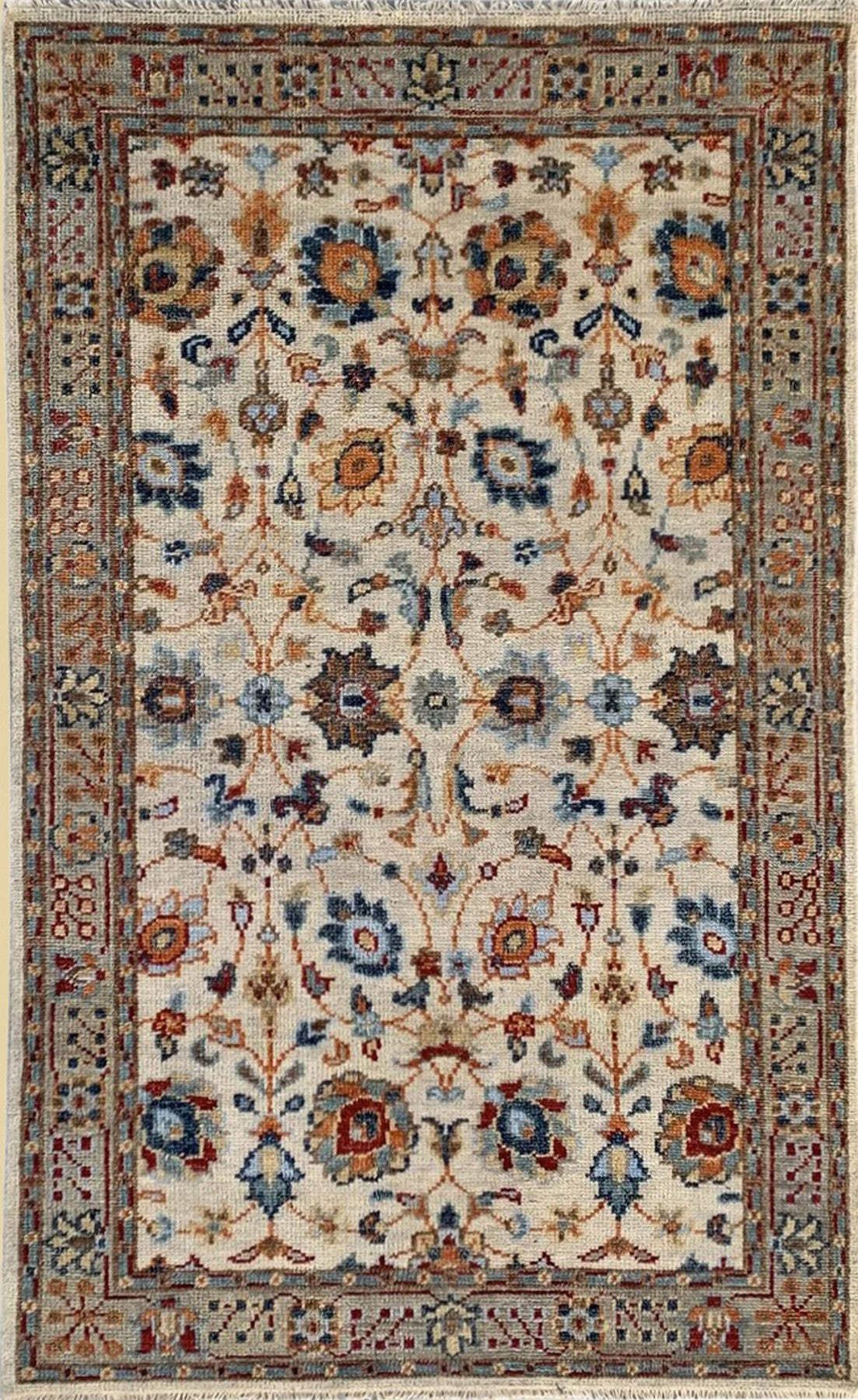 Beige & Blue Oushak Rug