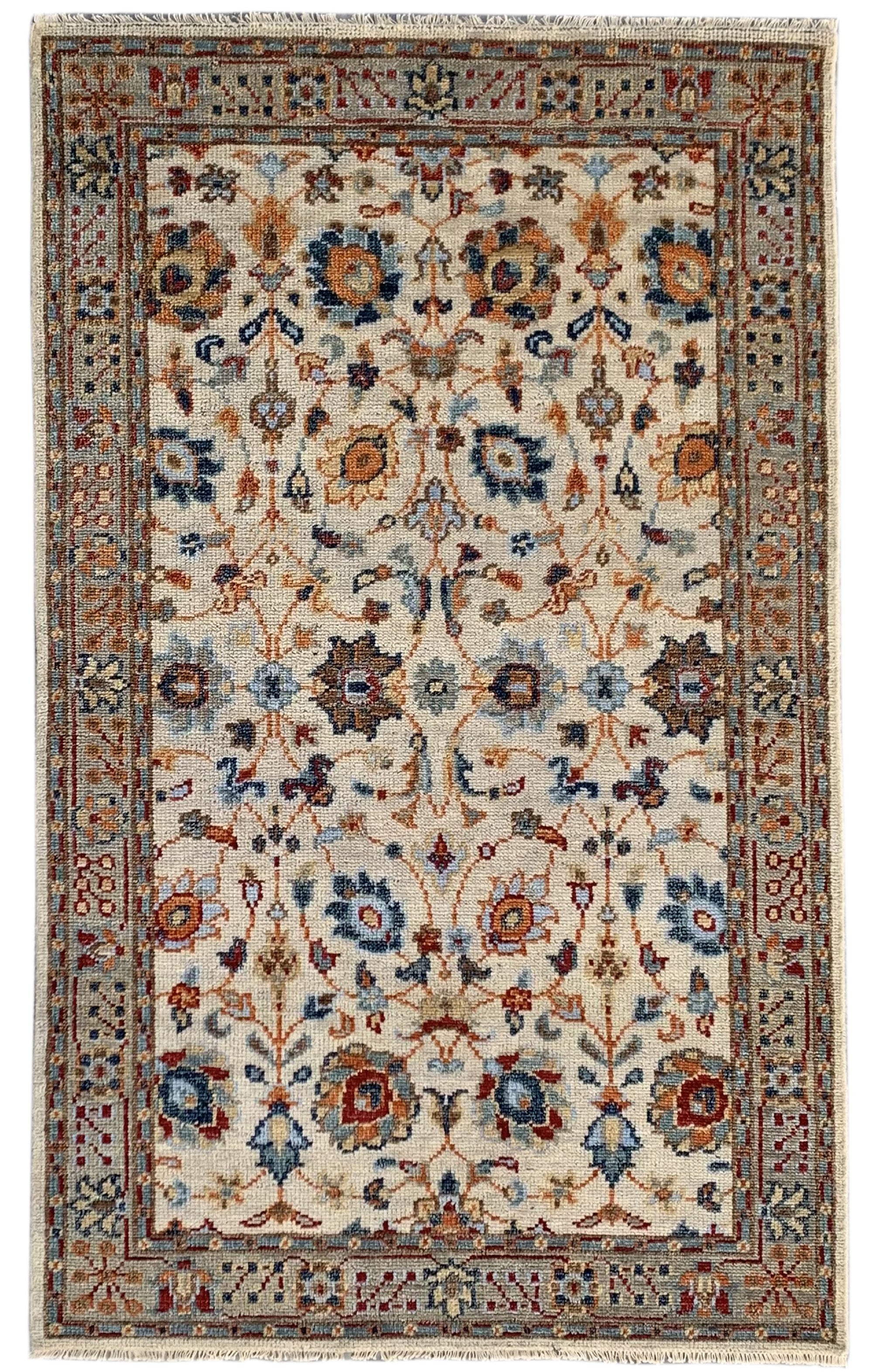 Beige & Blue Oushak Rug