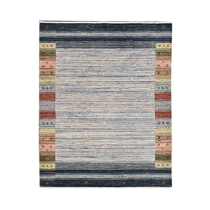 Hand Knotted Wool NATURAL Gray Transitional Modern Gabbeh Rug