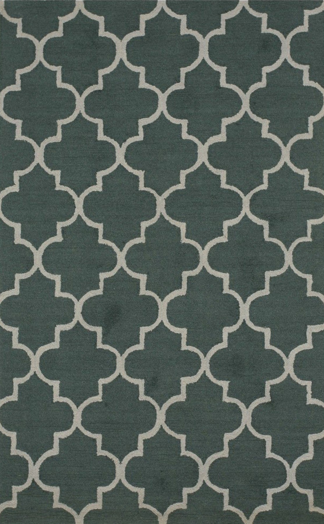 Green Moroccan Trellis Harmony Hand-Tufted Wool Rug