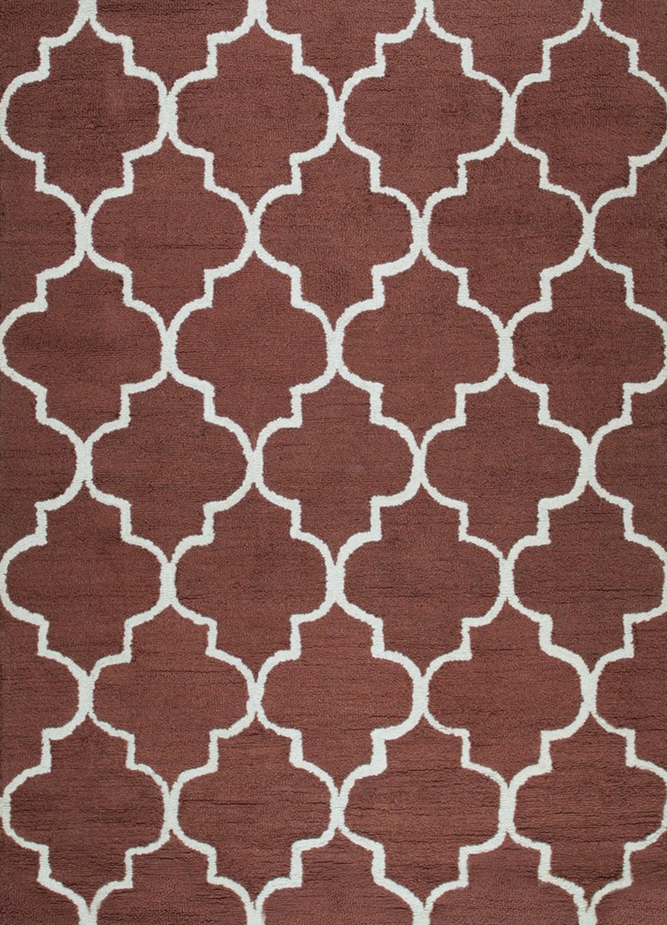 Rust Moroccan Trellis Harmony Hand-Tufted Wool Rug