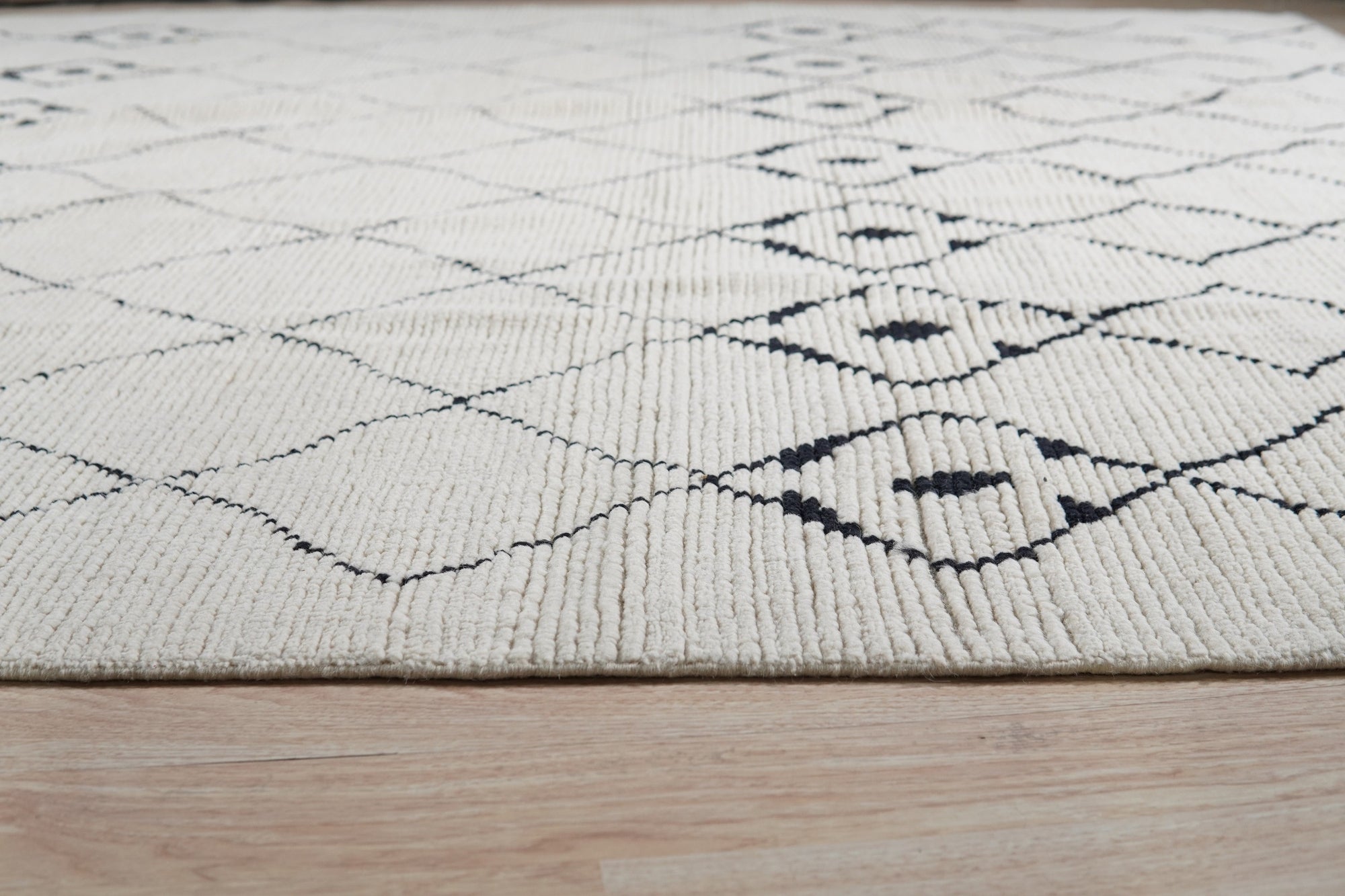 Intricate Moroccan Diamond Handmade Wool Rug