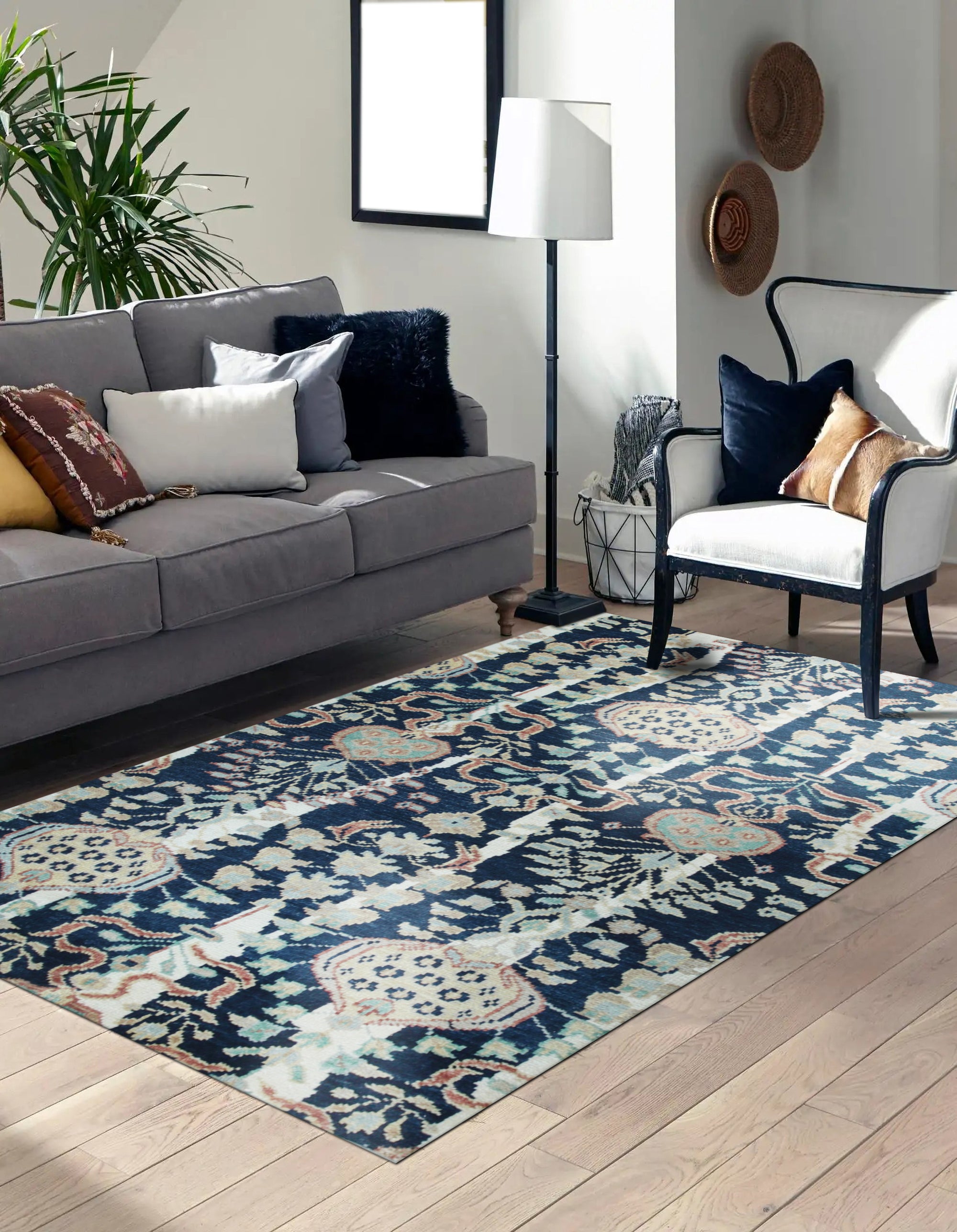 Modern Floral Knot Rug