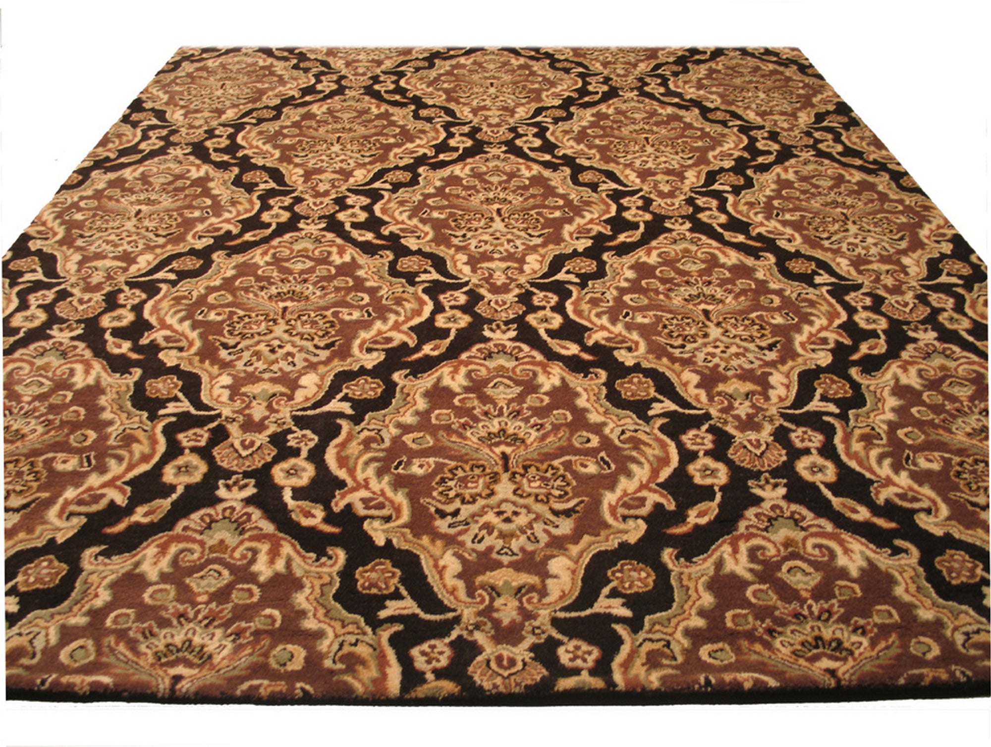 Sandra Floral Hand-Tufted Brown Wool Rug