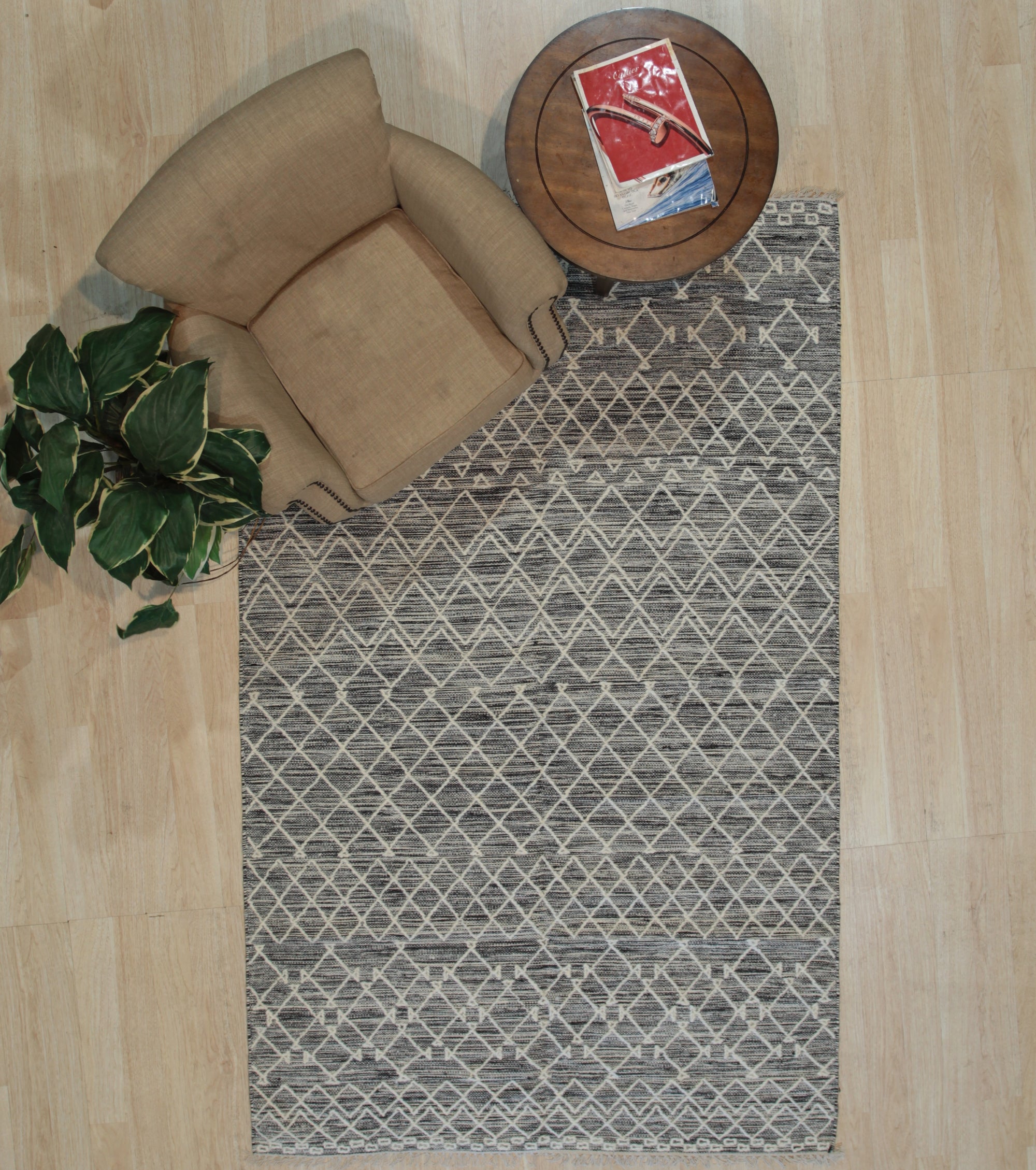 Midnight Geometric Punja Kilim Rug