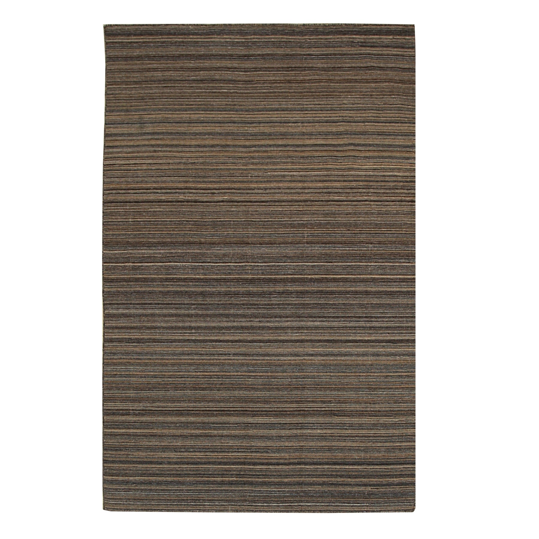 Reversible Rustic Striped Handmade Polyester Rug