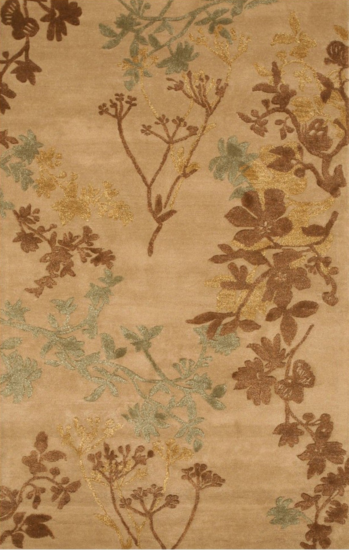 Savannah Bloom Hand-Tufted Floral Wool and Viscose Rug