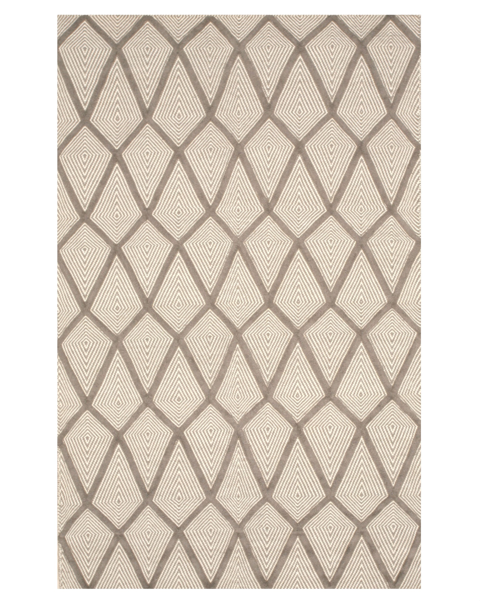 Geometric Diamond Trellis Wool Rug