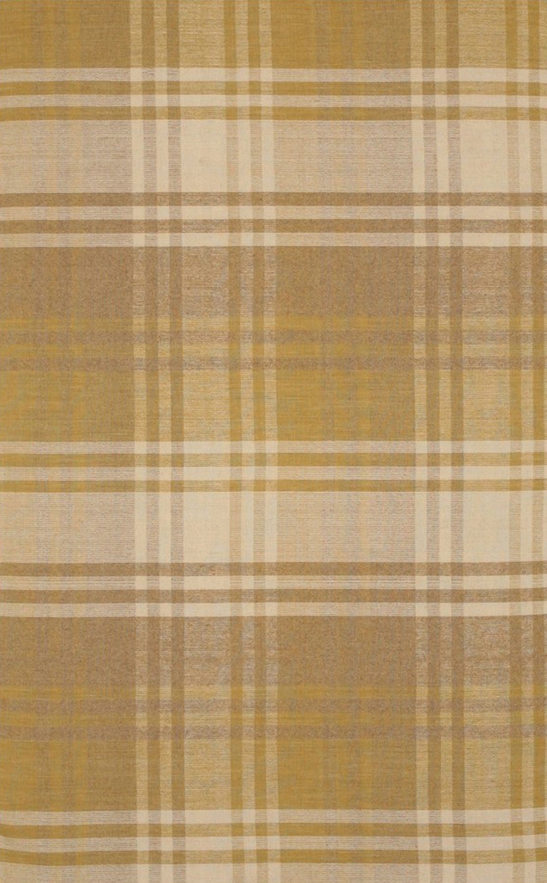 Golden Plaid Wool Rug