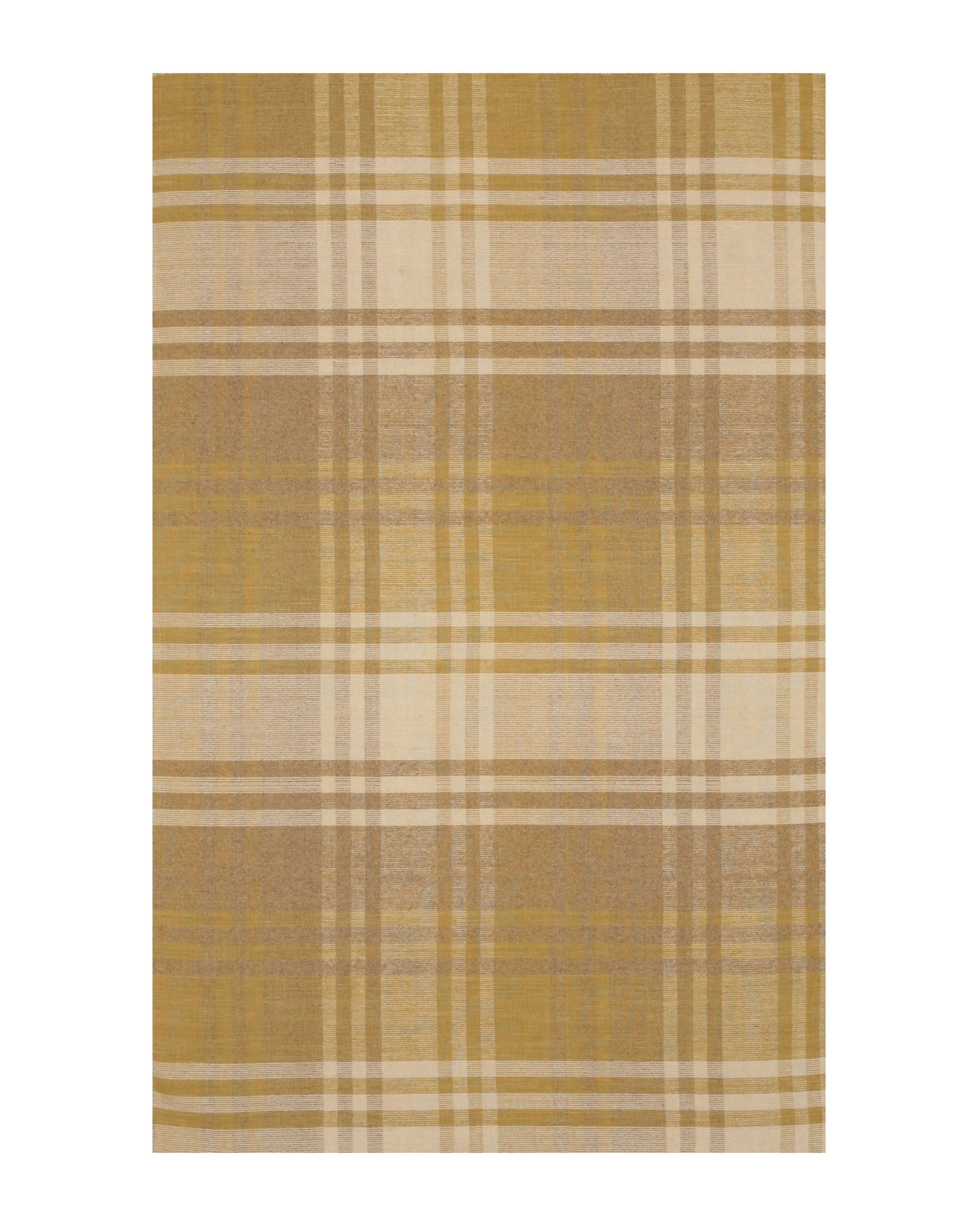 Golden Plaid Wool Rug