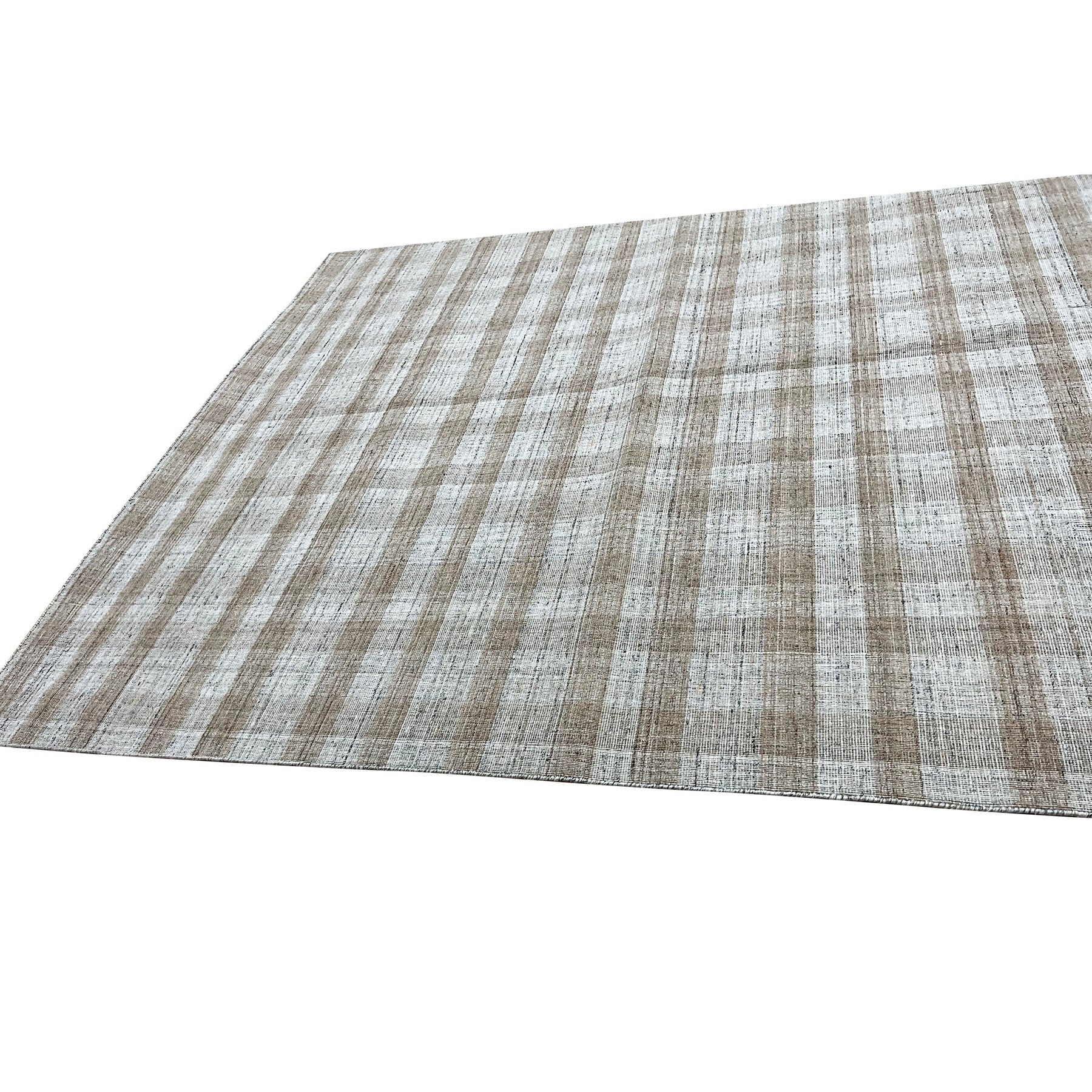 Plaid Elegance Hand-Woven Wool Rug