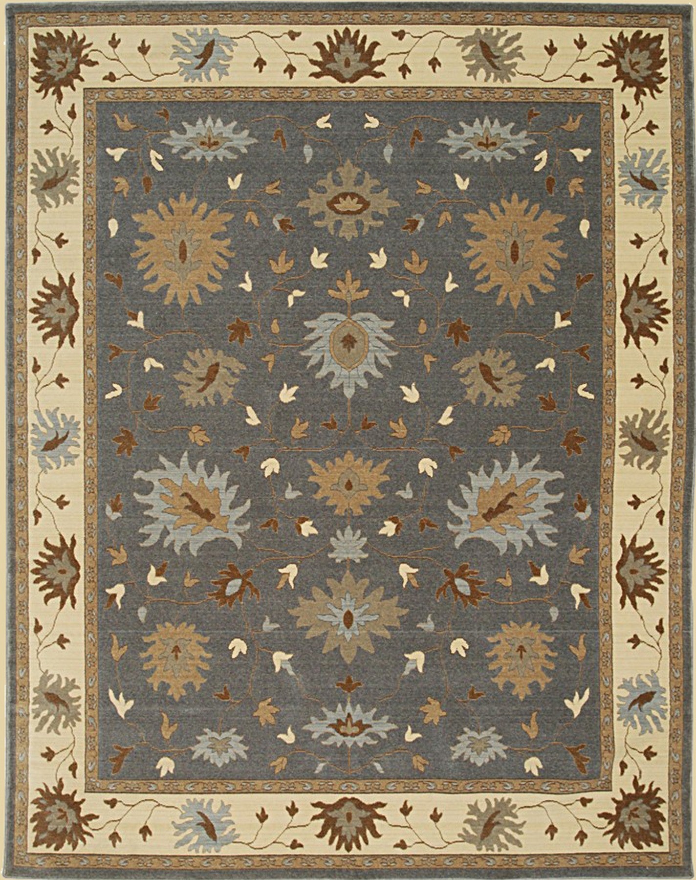 Elegant Oushak Floral Rug