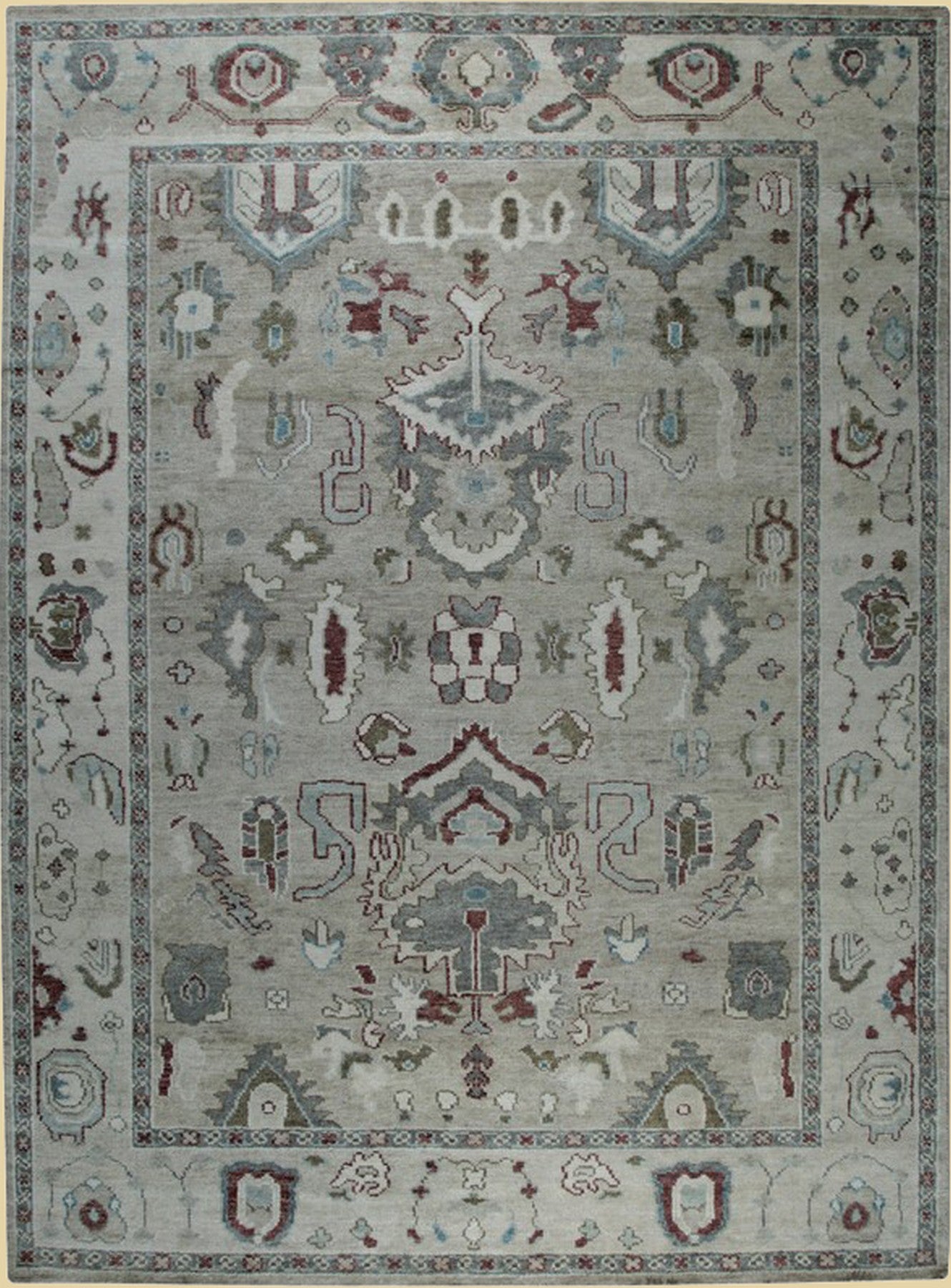 Timeless Ivory Oushak Wool Rug